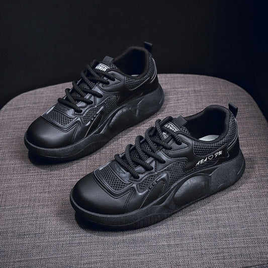 Onbely Baskets Femme Noires Respirantes Chaussures de Sport et Ville Légères & Confortables pour Étudiantes