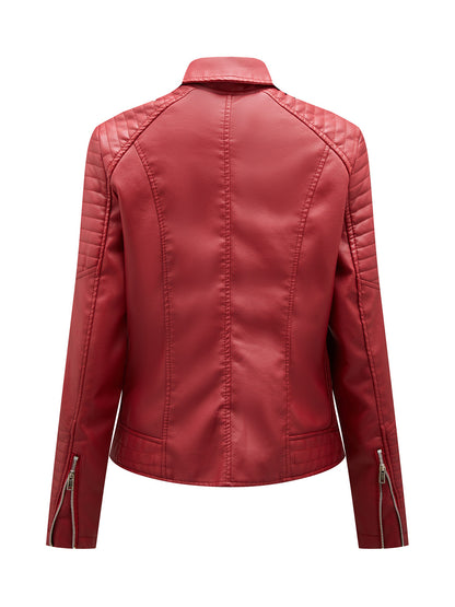 Onbely Perfecto femme en cuir PU avec fermeture éclair et col revers