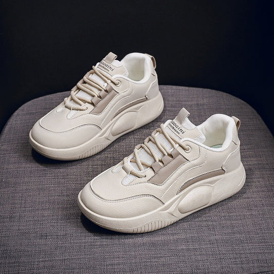 Onbely Baskets Femme Blanche à Semelle Épaisse – Chaussures Confortables et Décontractées – Look Urbain & Moderne