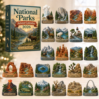 ational Parks Advent Calendar 2026 - 24-Day Festive Countdown, Acrylic Charms Blind Box - Gift For Family & Friends