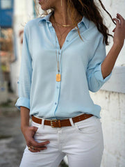 Onbely chemisier boutonnage manches longues décontracté femme blouse