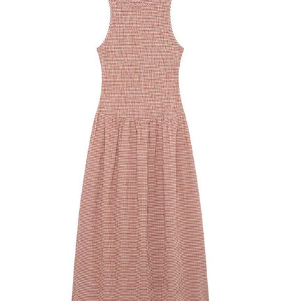 Onbely mi-longue robe rayé plissé doux style de rue tous les jours bureau