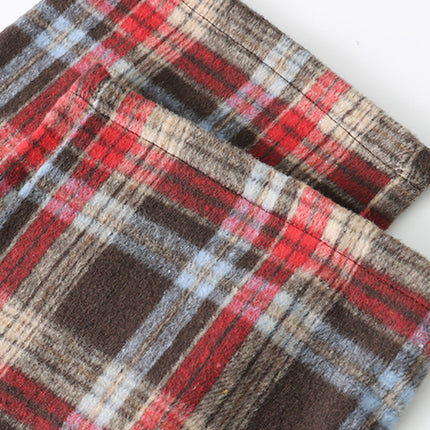 Onbely pantalon en laine mélangée ample carreaux strappy femme noël