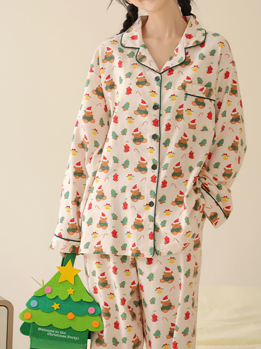 Onbely women's Christmas teddy bear pajamas set