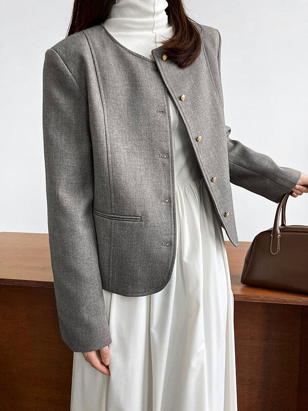 Onbely blazer boutonnage avec poches manches longues femme mode - onbely
