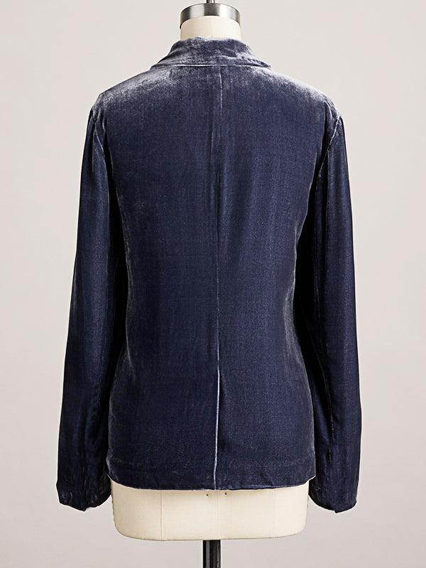 Onbely blazer velours avec poches pour femme