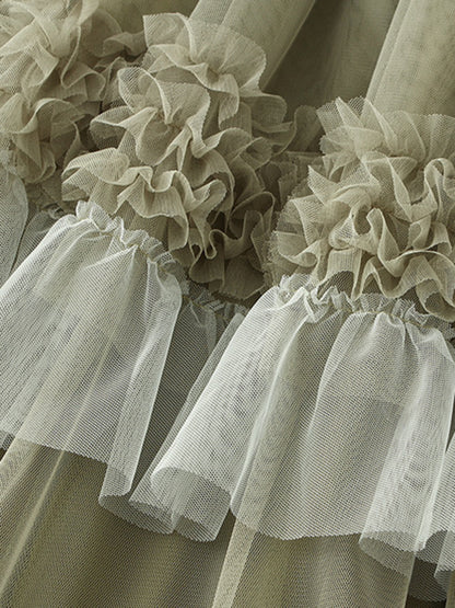Onbely jupe à volants superposés longue tulle femme