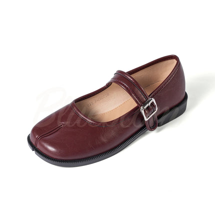 Chaussures Mary Jane Tabis Rouge à Bout Fendu