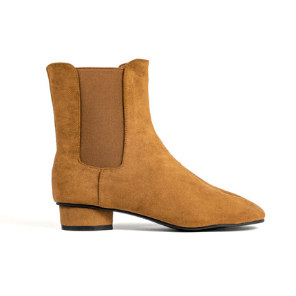 Bottines Chelsea Tabis à Bout Fendu Camel en Daim