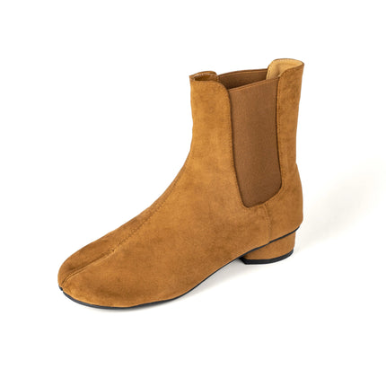 Bottines Chelsea Tabis à Bout Fendu Camel en Daim