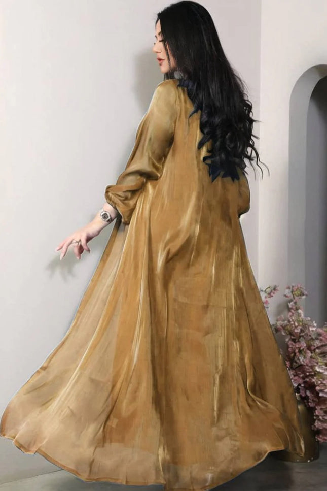 Onbely ensemble robe en satin femme elegant decontracte manches longues noeud bright wire mode