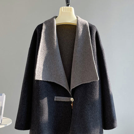 Onbely manteau en laine couleur bloc femme mode