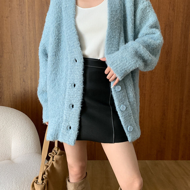 Onbely cardigan boutonnage femme mode bleu