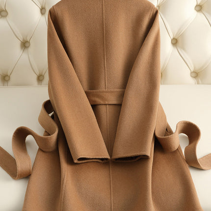 Onbely manteau en laine avec ceinture col revers femme élégant noël