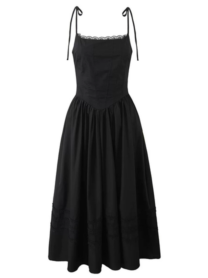 Onbely Robe Midi trapèze Dentelle à fines brides Cocktail