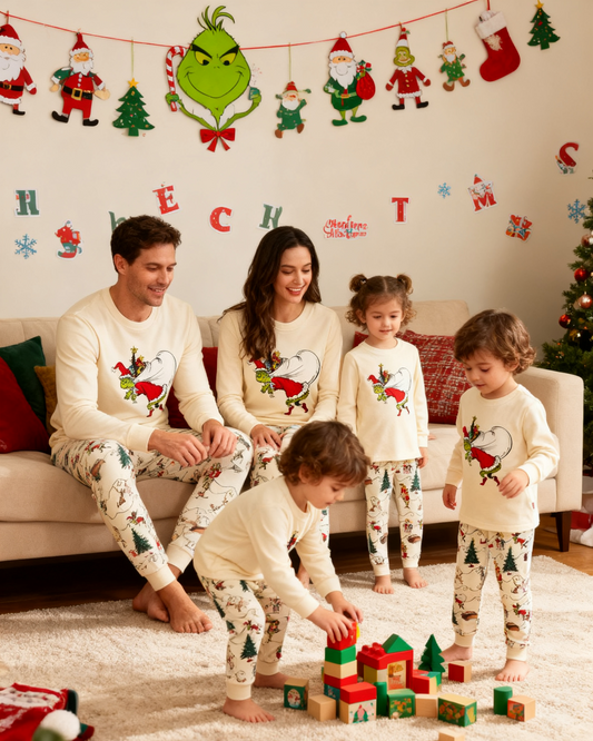 Joy Merry - Pyjamas de Noël familiaux Grinch