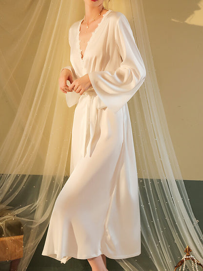 Onbely pyjama satin avec ceinture - onbely