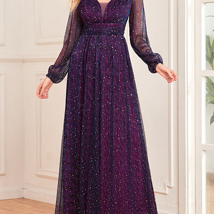 Onbely Robe de soirée maxi longue élégante avec paillettes brillantes pour un mariage femme cérémonie