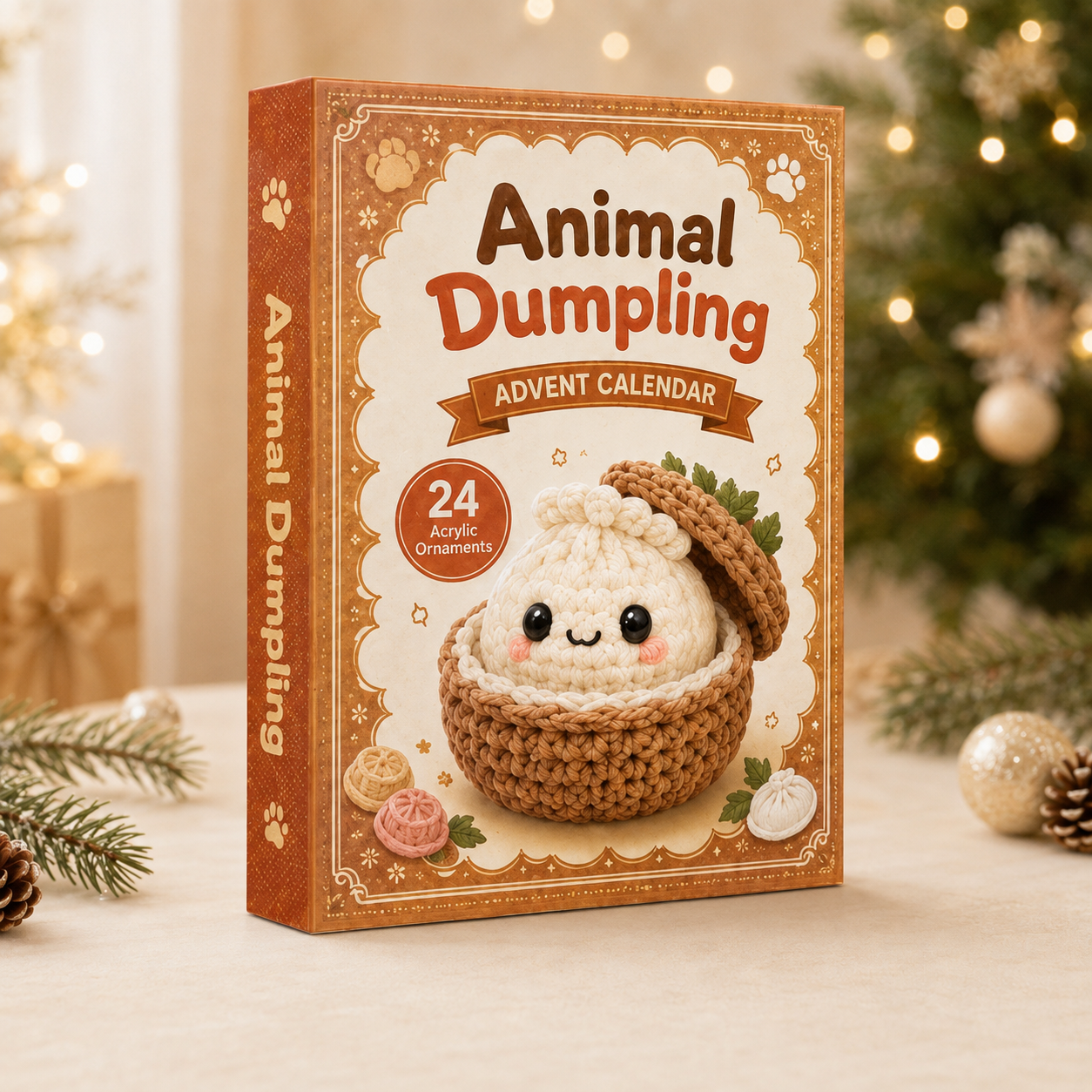 Animal Dumpling Advent Calendar 2026 - 24-Day Festive Countdown, Acrylic Charms Blind Box - Gift For Crochet Lovers