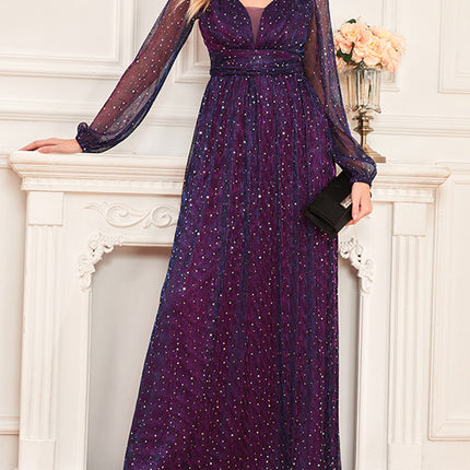 Onbely Robe de soirée maxi longue élégante avec paillettes brillantes pour un mariage femme cérémonie