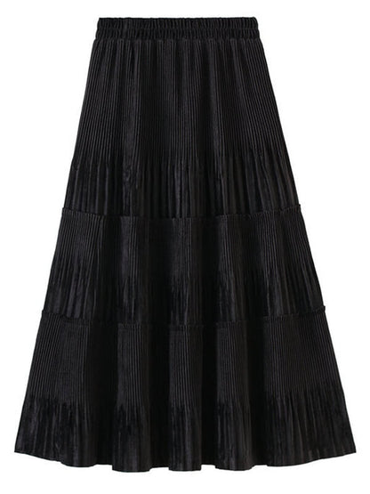 Onbely jupe longue velours taille élastique femme mode - onbely