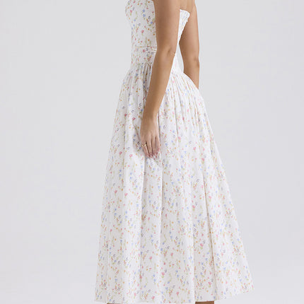 Onbely robe de soirée longue à fines brides imprimé à fleurie bal de promo