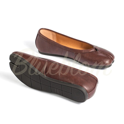Ballerines Tabis à Bout Fendu Marron - Style Minimaliste