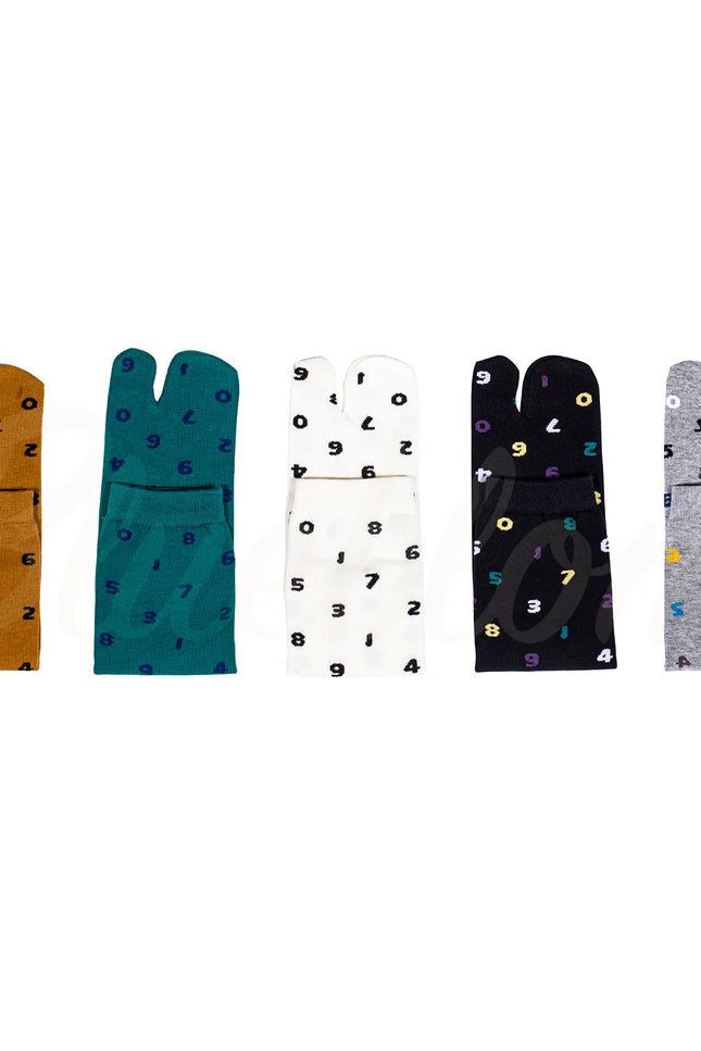 Chaussettes Tabis à Bout Fendu - Imprimé Chiffres