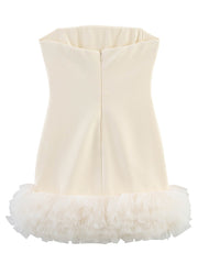 Onbely robe courte bouffante tutu tulle unicolore bustier doux mode vacances tous les jours