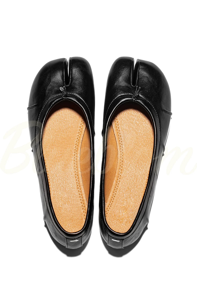 Ballerines Tabis à Bout Fendu Noir - Style Minimaliste