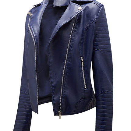 Onbely Perfecto femme en cuir PU avec fermeture éclair et col revers