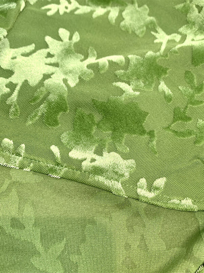 Onbely mi-longue robe moulante vert jacquard velours - onbely