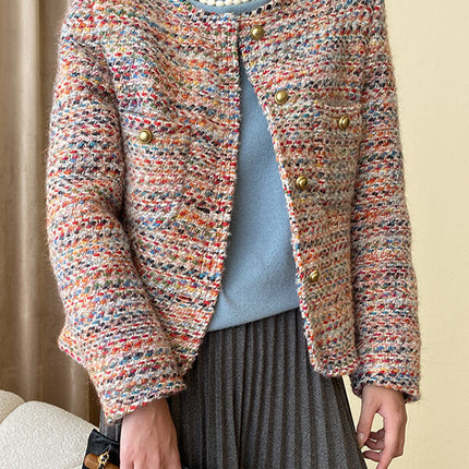 Onbely veste en tweed doudoune avec poches pour femme hiver - onbely