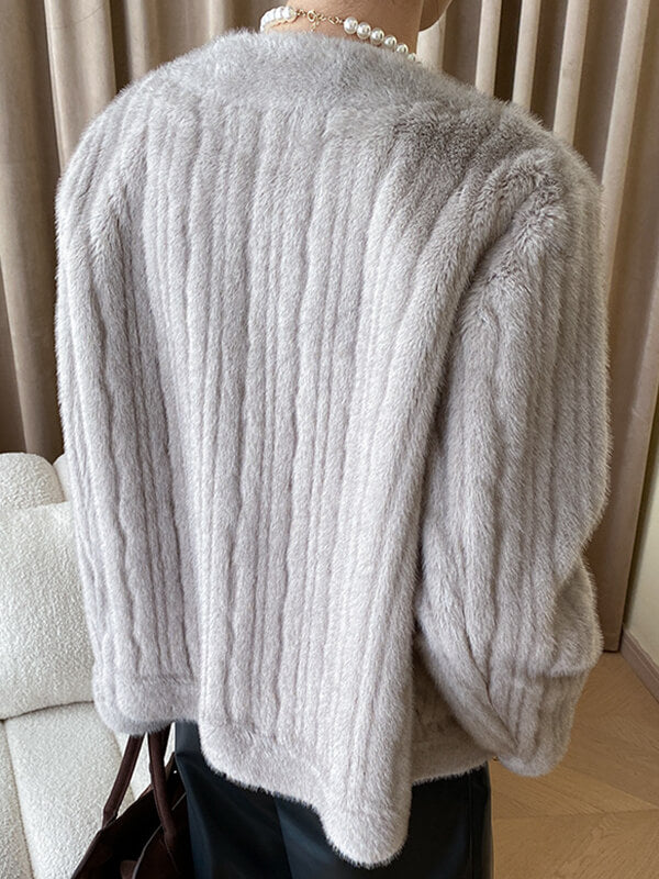 Onbely manteau en fausse fourrure double boutonnage - onbely