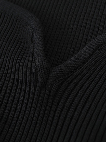 Onbely Haut Femme Manches Longues Col Bateau Mode Tricot Côtelé Automne Printemps