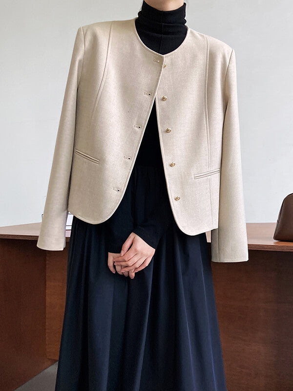 Onbely blazer boutonnage avec poches manches longues femme mode - onbely