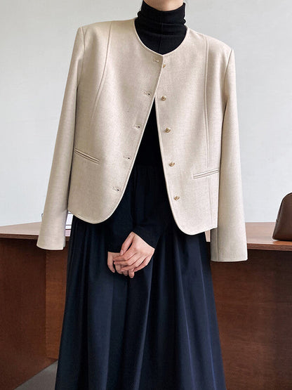 Onbely blazer boutonnage avec poches manches longues femme mode - onbely