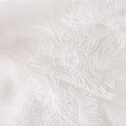 Onbely blouse 2-In-1 bouton chinois à nœud brodée