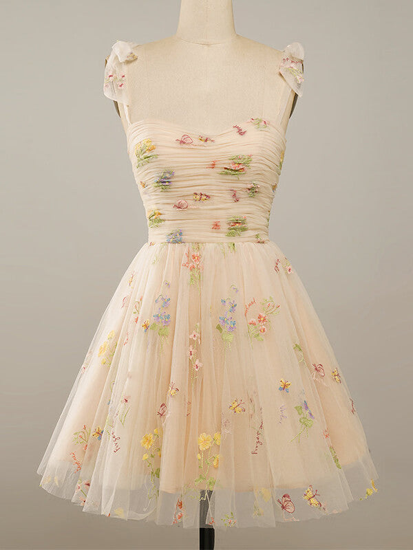 Onbely mini robe bal de promo tulle brodée - onbely