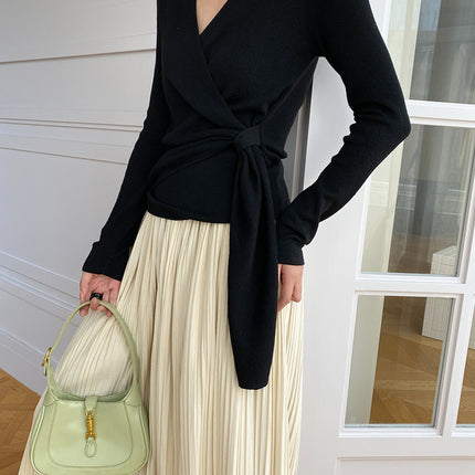 Onbely Haut Femme Croisé Col V Manches Longues Mode Printemps Automne