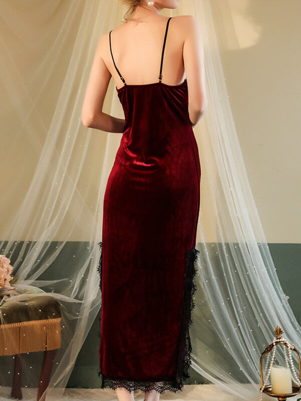 Onbely chemise de nuit velours à fines brides - onbely