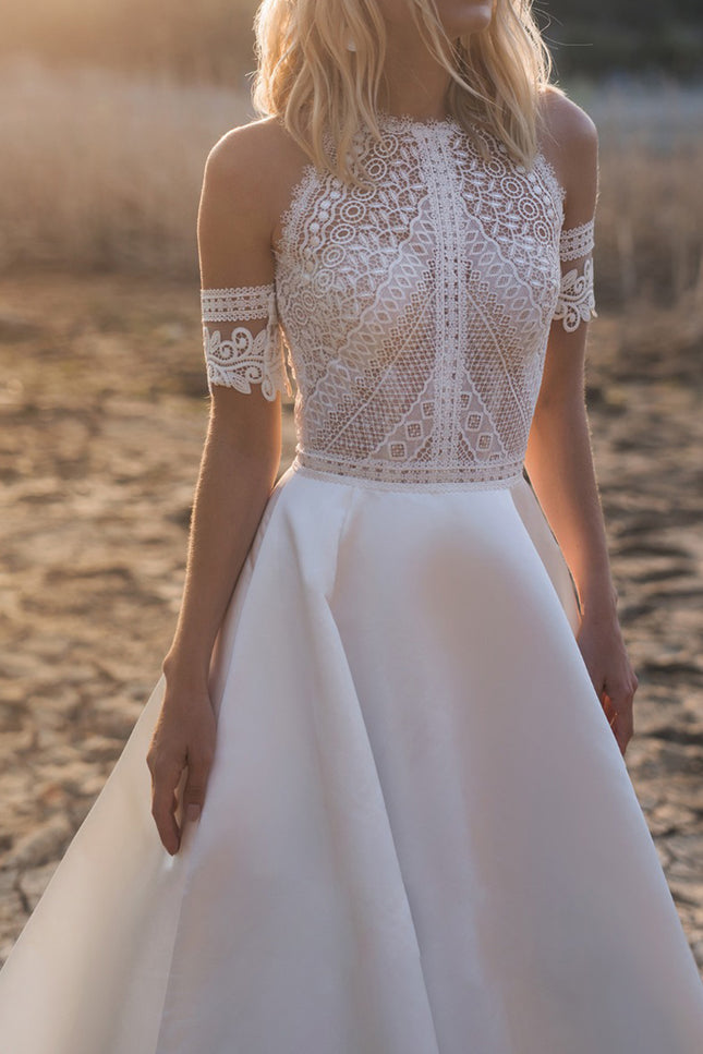 Onbely robe de mariée princesse broderie anglaise satin licou