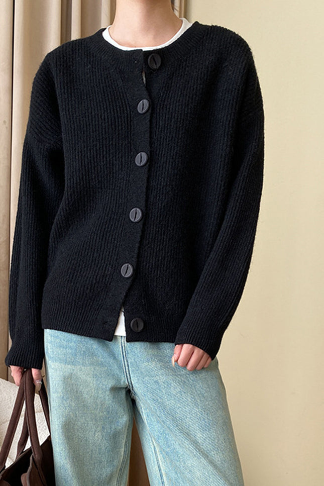 Onbely cardigan boutonnage col rond pour femme casual