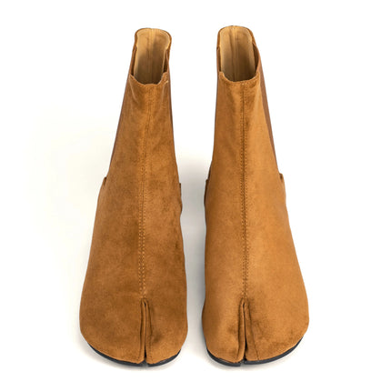 Bottines Chelsea Tabis à Bout Fendu Camel en Daim