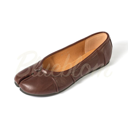 Ballerines Tabis à Bout Fendu Marron - Style Minimaliste