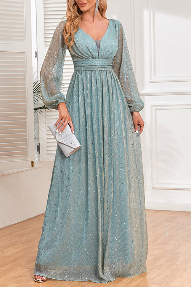 Onbely Robe de soirée maxi longue élégante avec paillettes brillantes pour un mariage femme cérémonie