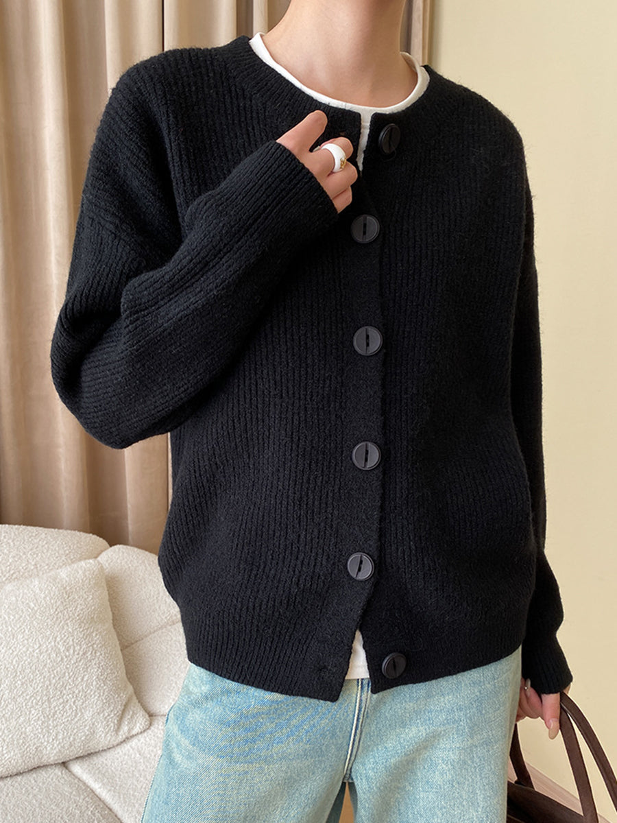 Onbely cardigan boutonnage col rond pour femme casual