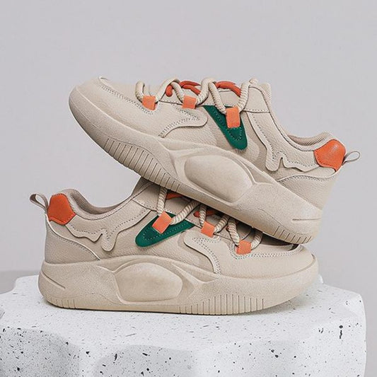 Onbely Baskets Femme Kaki à Semelle Épaisse Sneakers Respirantes et Colorées Chaussures Mode pour l’Automne