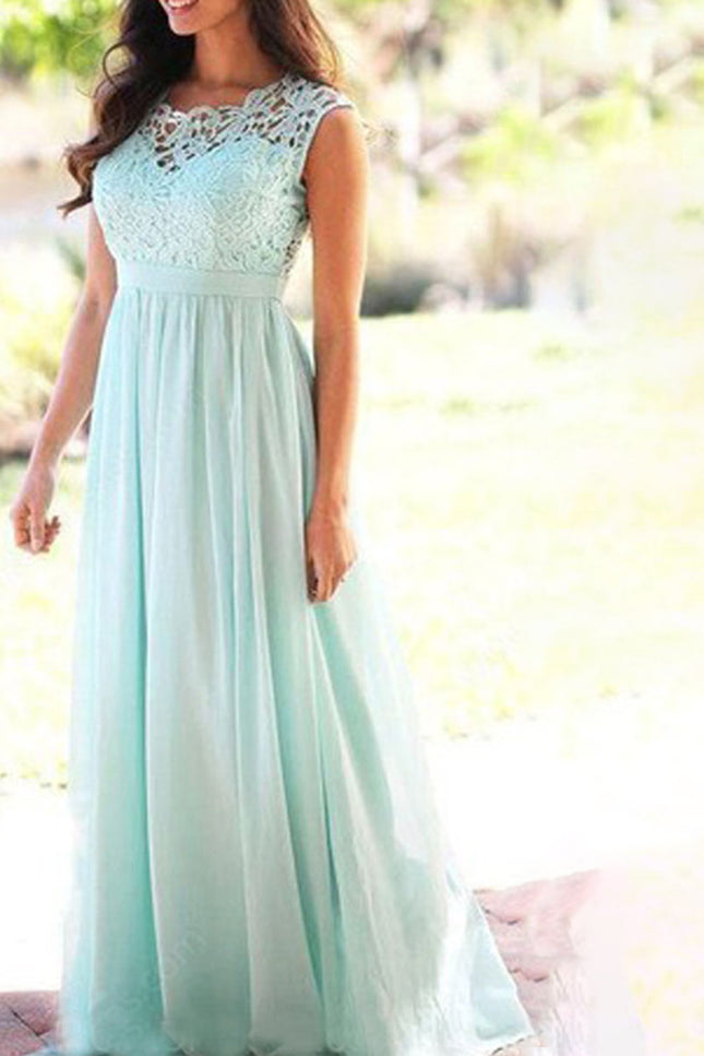 Onbely robe longue demoiselle d'honneur dentelle mousseline élégant - onbely