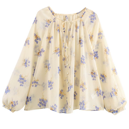 Onbely Blouse Ample mousseline Imprimé Fleuri strappy Femme